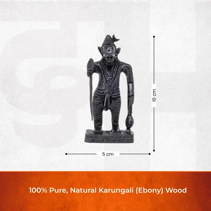 Divine Hindu Lord Varaha Swamy Karungali Idol – Ebony Wood - view 2