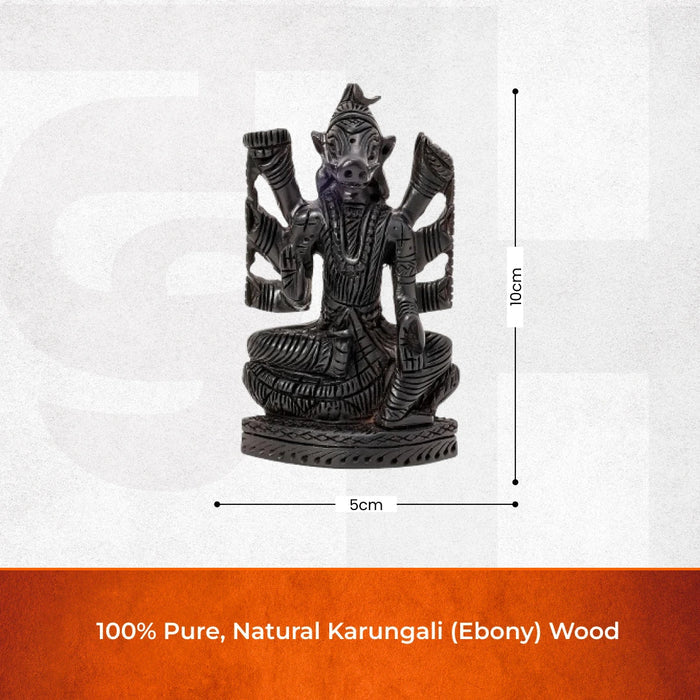 Divine Hindu Lord Varahi Karungali Idol – Ebony Wood - view 2
