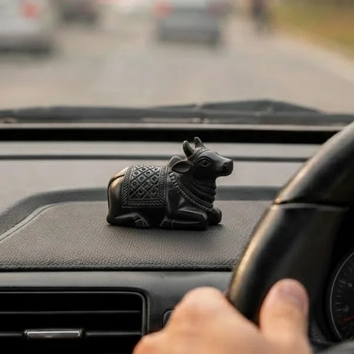 Divine Hindu Nandi Ji Karungali Idol – Ebony Wood - view 3