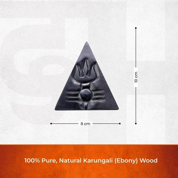 Divine Hindu Shivling Trishul Symbol Karungali Idol – Ebony Wood - view 3