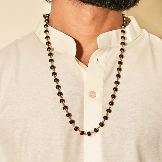 Divine Karungali Malai with Gold Capped Beads | Govt Lab Certified - view 3