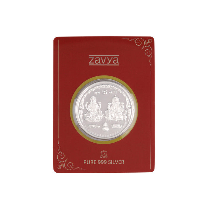 Divine Lakshmi and Ganesha 999 Fine Silver Coin- 50 gm