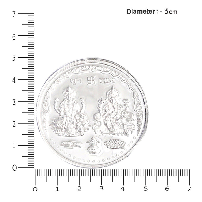 Divine Lakshmi and Ganesha 999 Fine Silver Coin- 50 gm