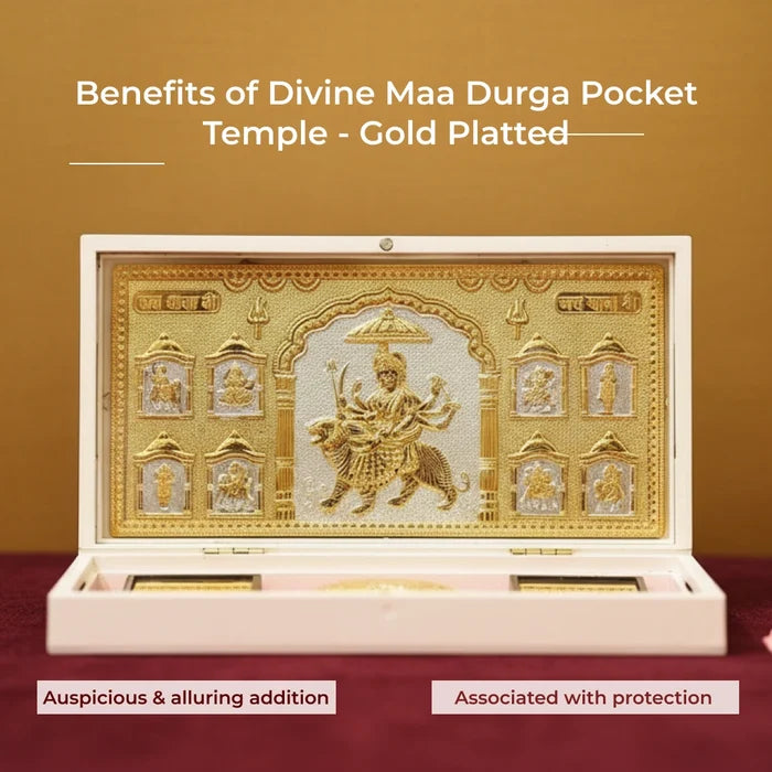 Divine Maa Durga Pocket Temple - Gold Platted - view 3