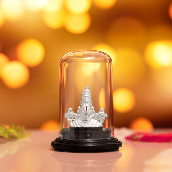 Divine Majesty Rhodium-Plated 999 Silver Tirupati Balaji Idol