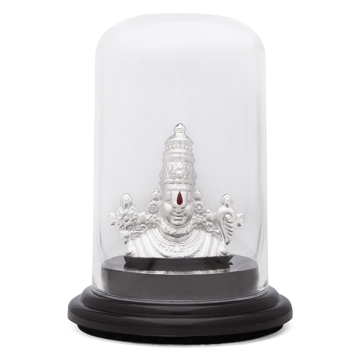 Divine Majesty Rhodium-Plated 999 Silver Tirupati Balaji Idol
