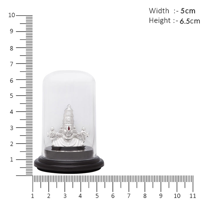Divine Majesty Rhodium-Plated 999 Silver Tirupati Balaji Idol