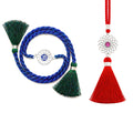 Divine Om Chakra Rakhi and floral lumba 925 Silver Combo