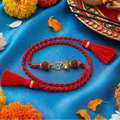 Divine Om Damru Rudraksha Gold Plated 925 Silver Rakhi