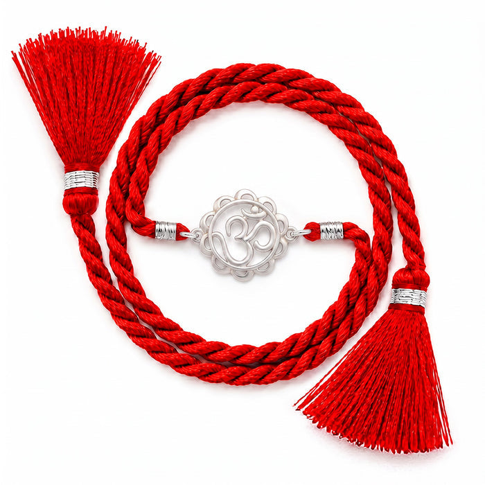 Divine Om Rhodium Plated Silver Rakhi (Zavya Signature)