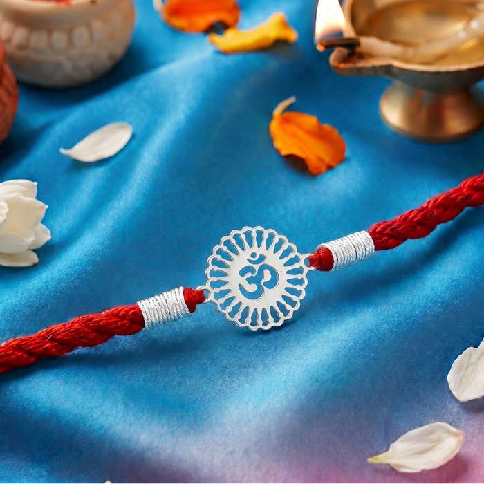 Divine OM Silver Rakhi for Bhai