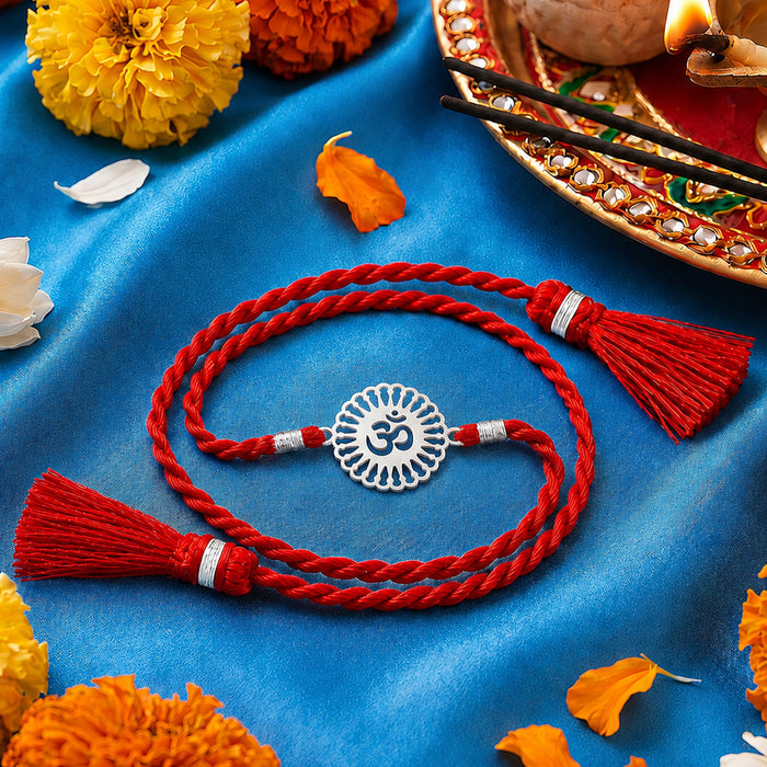 Divine OM Silver Rakhi for Bhai