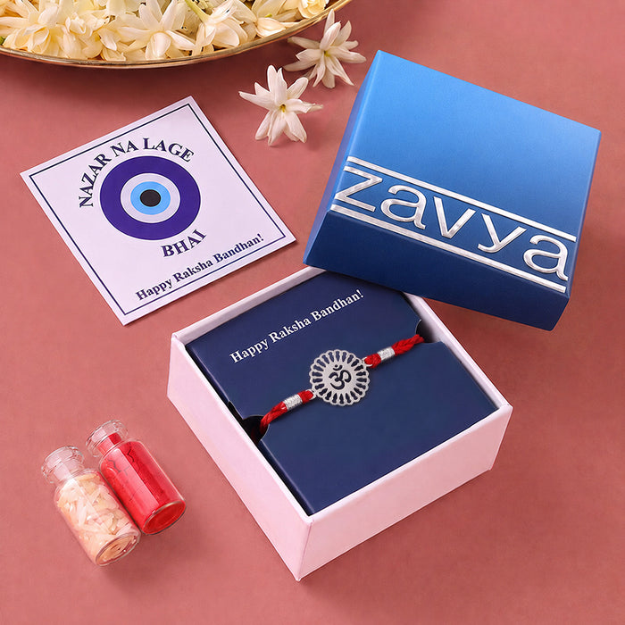 Divine OM Silver Rakhi for Bhai