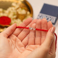 Divine Om & Trishul CZ Silver Rakhi (Zavya Signature)
