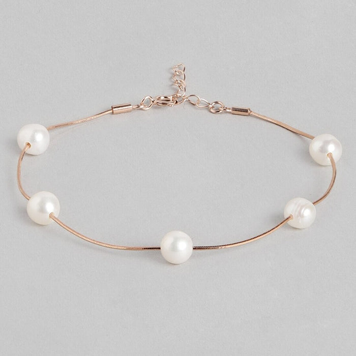 Divine Pearl Rose Gold 925 Silver Bracelet