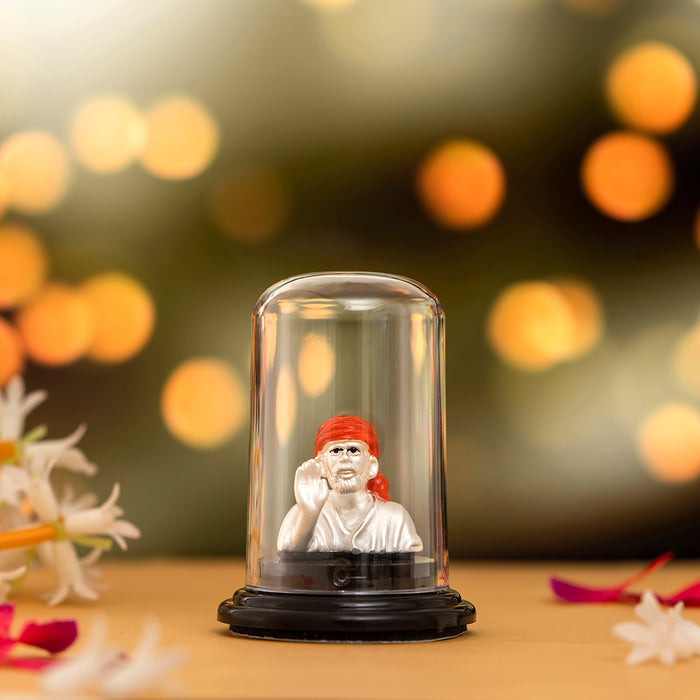 Divine Radiance Rhodium-Plated 999 Silver Sai Baba Idol