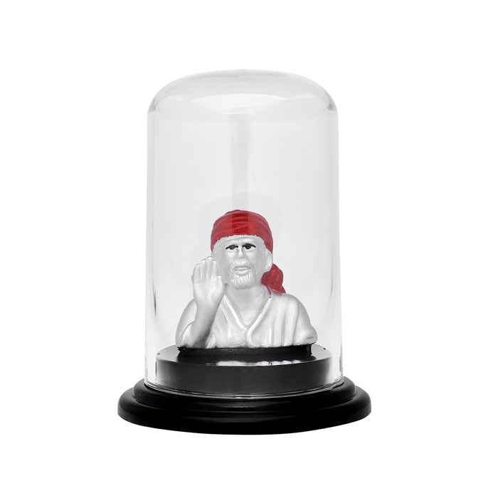 Divine Radiance Rhodium-Plated 999 Silver Sai Baba Idol