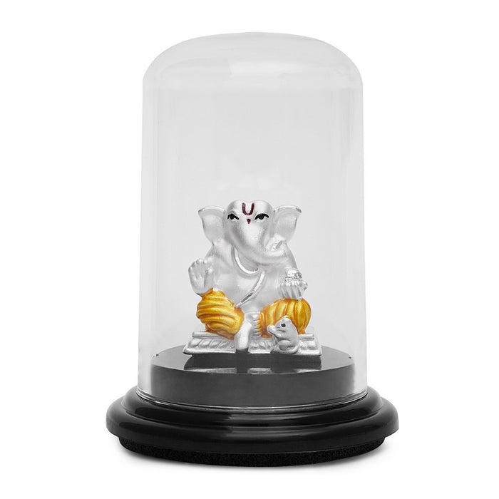 Divine Reflection 999 Silver Ganesh Ji Idol