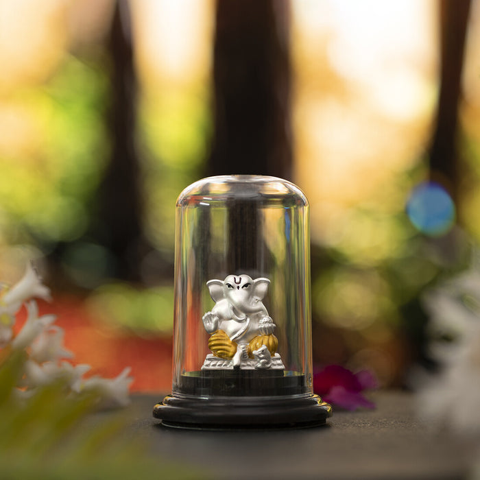 Divine Reflection 999 Silver Ganesh Ji Idol