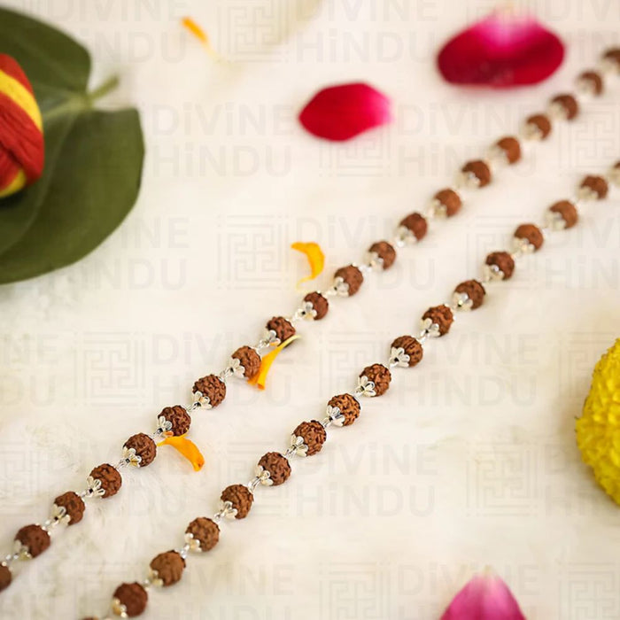 Divine Rudraksha Necklace - 54 Bead with FREE 5 Mukhi Nepali Rudraksha - view 2