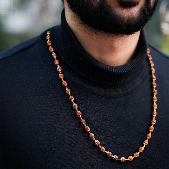 Divine Rudraksha Necklace with 54-bead rudraksha half-mala
