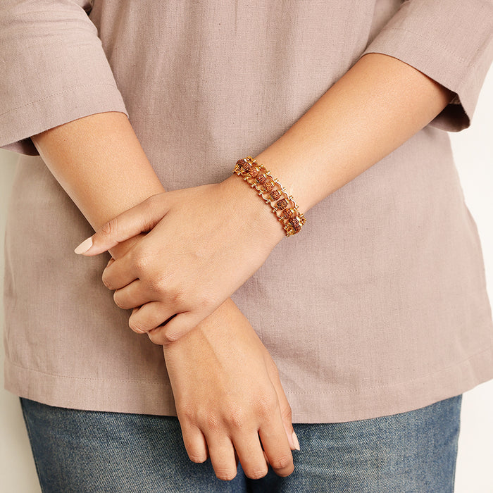 Divine Rudraksha Necklace & Chain Bracelet Combo