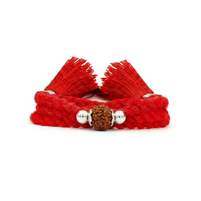 Divine Rudraksha Rhodium Plated 925 Silver Rakhi (Zavya Signature)