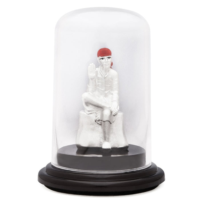 Divine Serenity Rhodium-Plated 999 Silver Sai Baba Idol