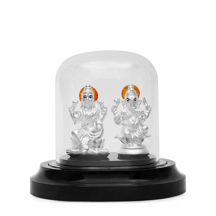 Divine Union 999 Silver Lakshmi & Ganesh Ji Idol
