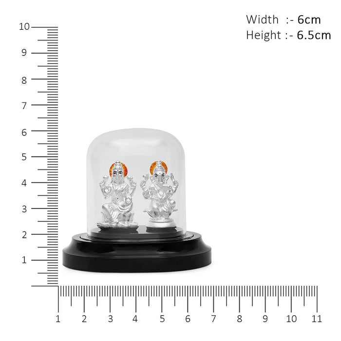 Divine Union 999 Silver Lakshmi & Ganesh Ji Idol