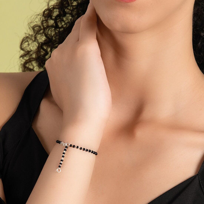 Divine Union Rhodium Plated 925 Silver Mangalsutra Bracelet