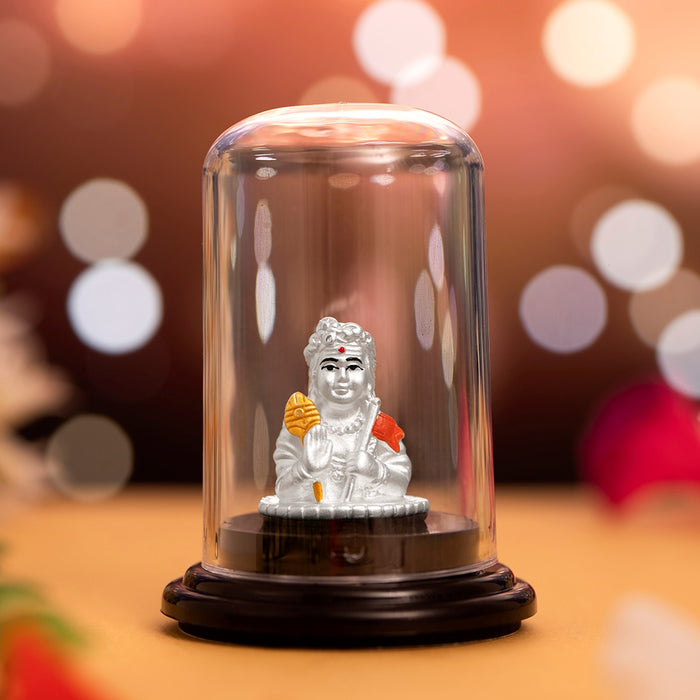 Divine Valor Rhodium-Plated 999 Silver Murugan Idol