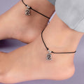 Dolphin Rhodium Plated 925 Sterling Silver Thread Anklet