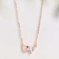 Double Heart Rose Gold Plated 925 Sterling Silver Necklace