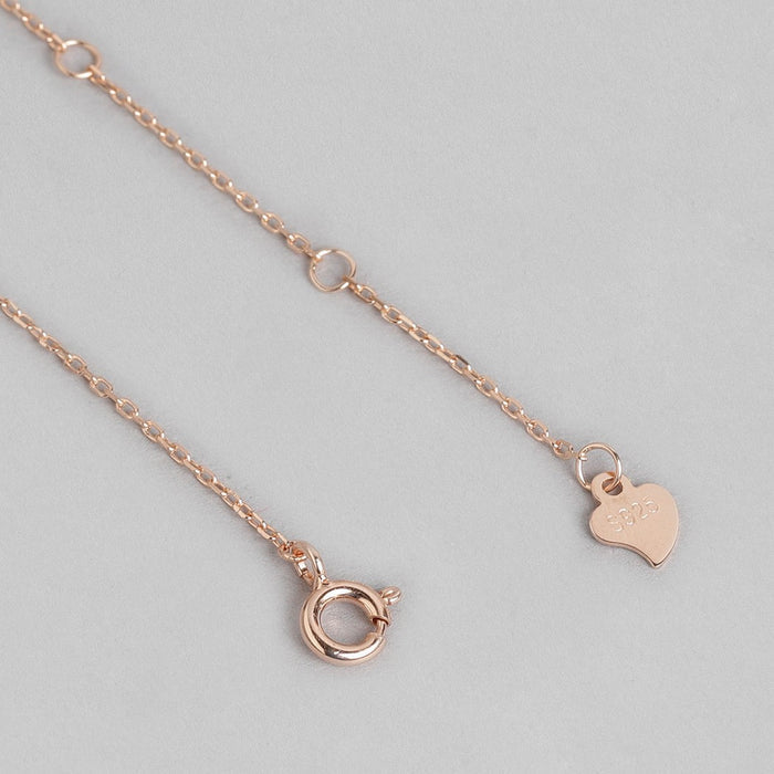 Double Heart Rose Gold Plated 925 Sterling Silver Necklace