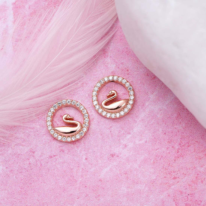 Dovey CZ Rose-Gold Plated 925 Sterling Silver Earring