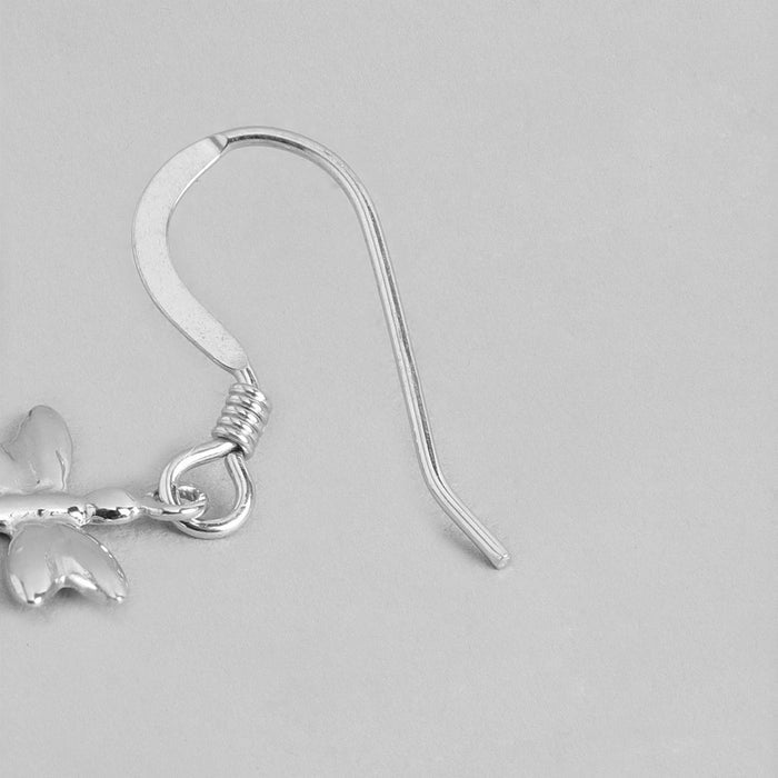 Dragonfly Dangling Rhodium Plated 925 Sterling Silver Earrings