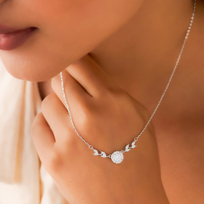 Dreaming Deer Silver Rhodium Plated Necklace