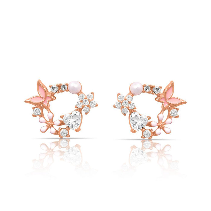 Dreamy Butterfly Rose Gold Plated 925 Sterling Silver Earrings
