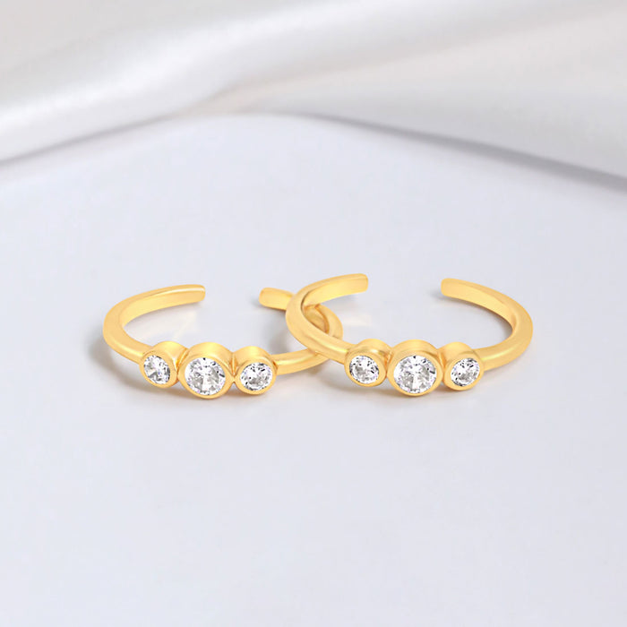 Dreamy Wishbone Gold Plated 925 Silver Toe Ring (Adjustable)