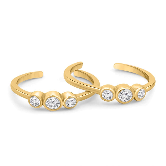 Dreamy Wishbone Gold Plated 925 Silver Toe Ring (Adjustable)