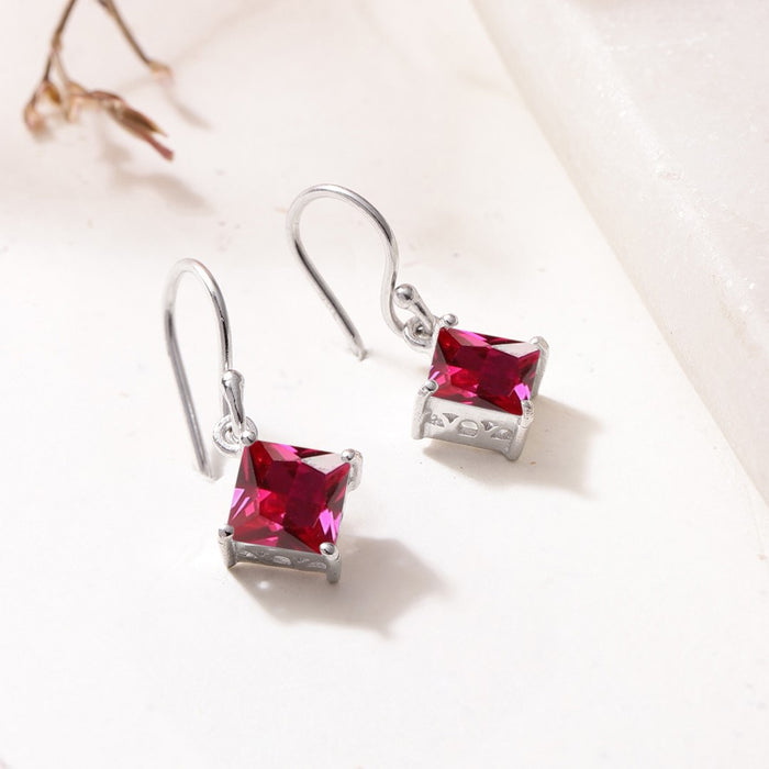 Dripping Rhodium Plated Coloured CZ 925 Sterling Silver Earrings