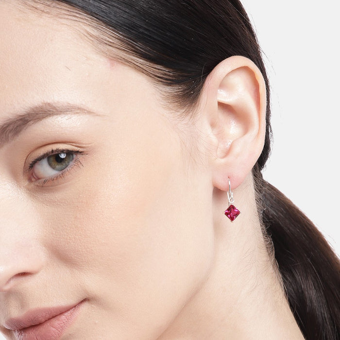 Dripping Rhodium Plated Coloured CZ 925 Sterling Silver Earrings