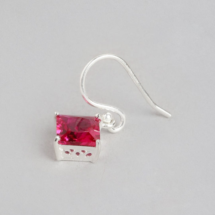 Dripping Rhodium Plated Coloured CZ 925 Sterling Silver Earrings