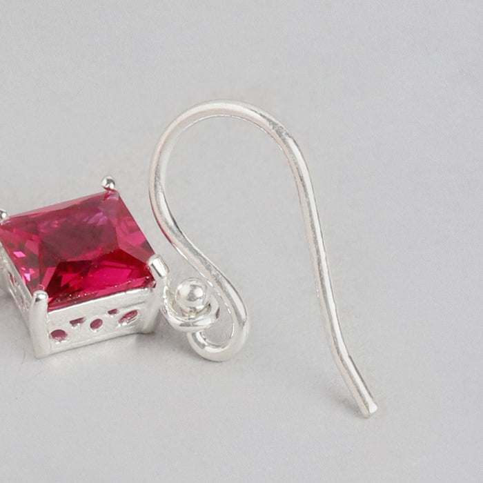 Dripping Rhodium Plated Coloured CZ 925 Sterling Silver Earrings