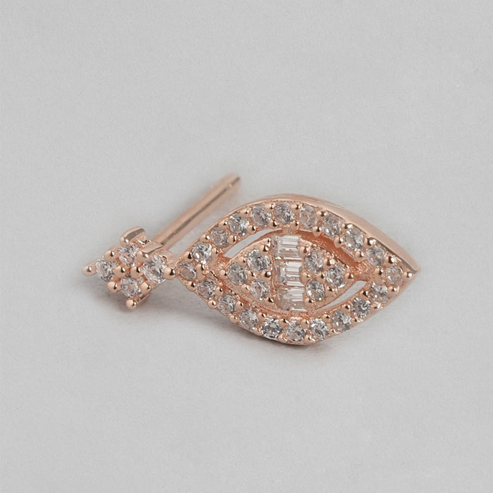 Drop CZ Rose Gold Plated 925 Sterling Silver Earrings