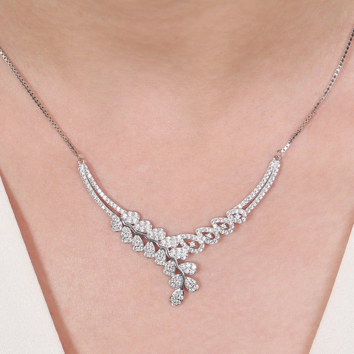 Drop In you Rhodium Plated 925 Sterling Silver Necklace
