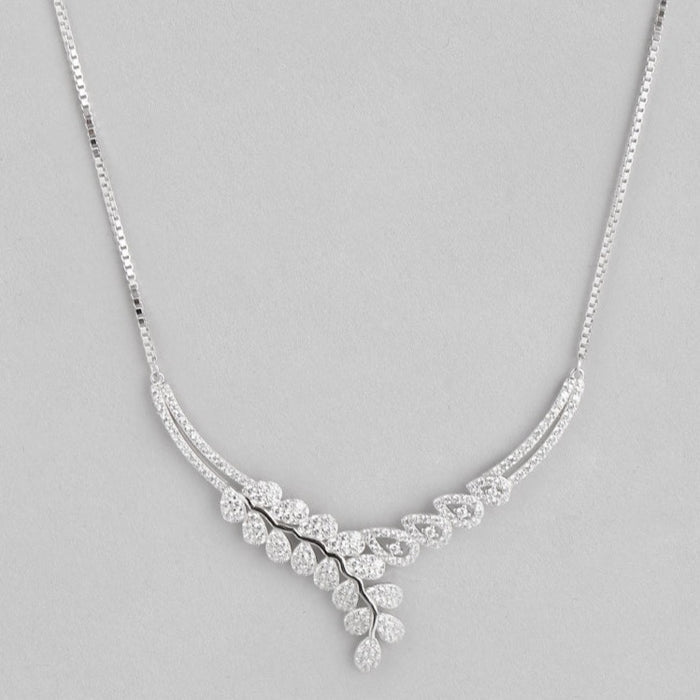 Drop In you Rhodium Plated 925 Sterling Silver Necklace