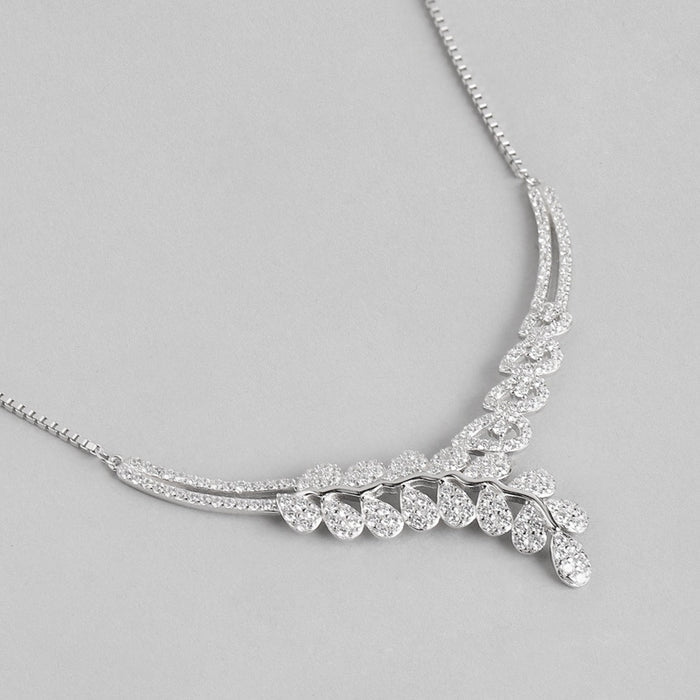Drop In you Rhodium Plated 925 Sterling Silver Necklace