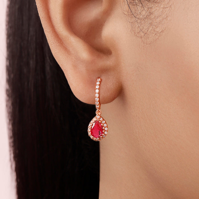 Drop Rose Gold Plated 925 Sterling Silver Earrings